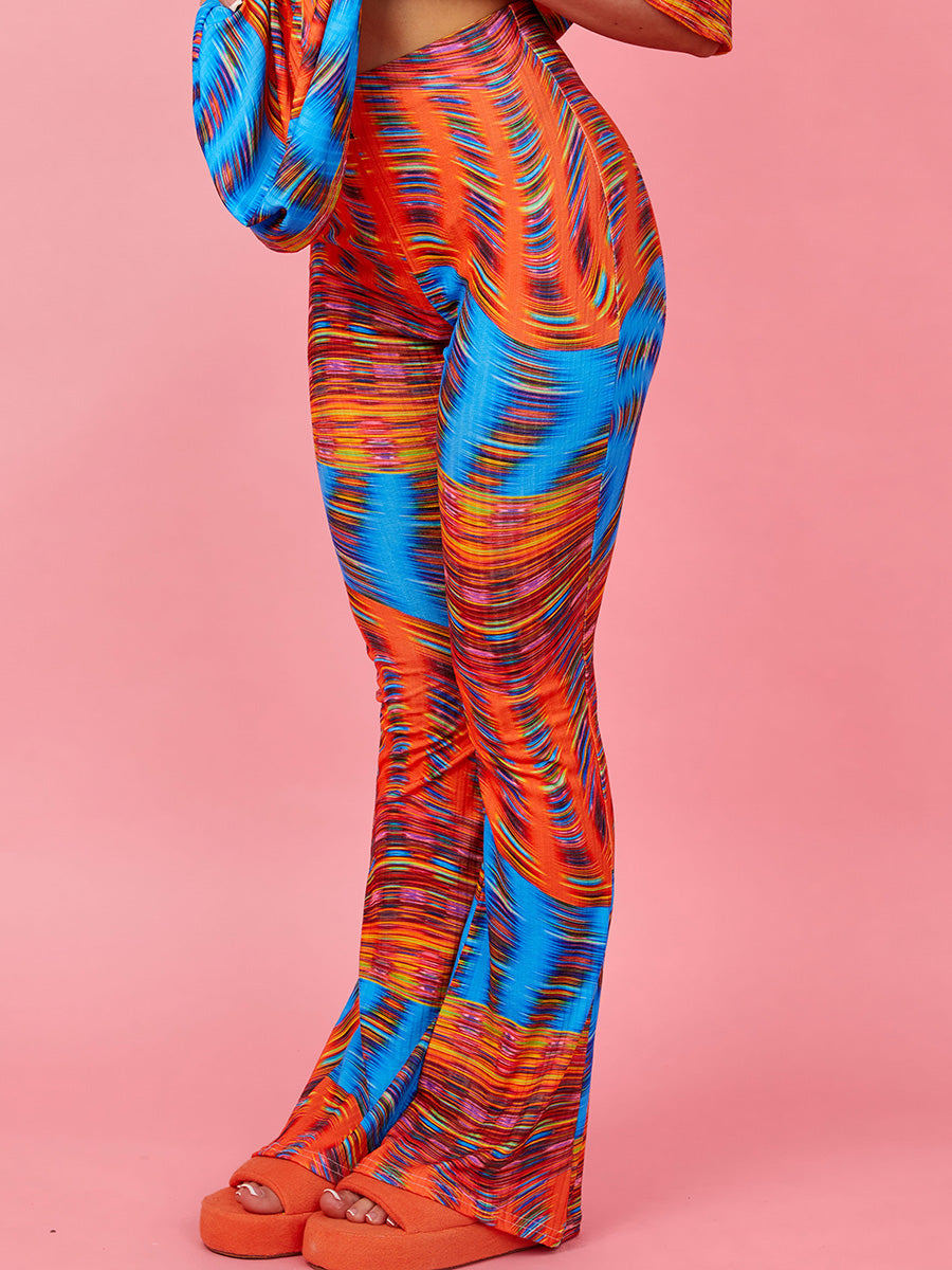 Space Dye Swirl Oversized Top & Flare Trouser Co-ord