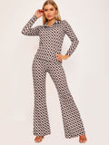Chain Print Flared Trouser