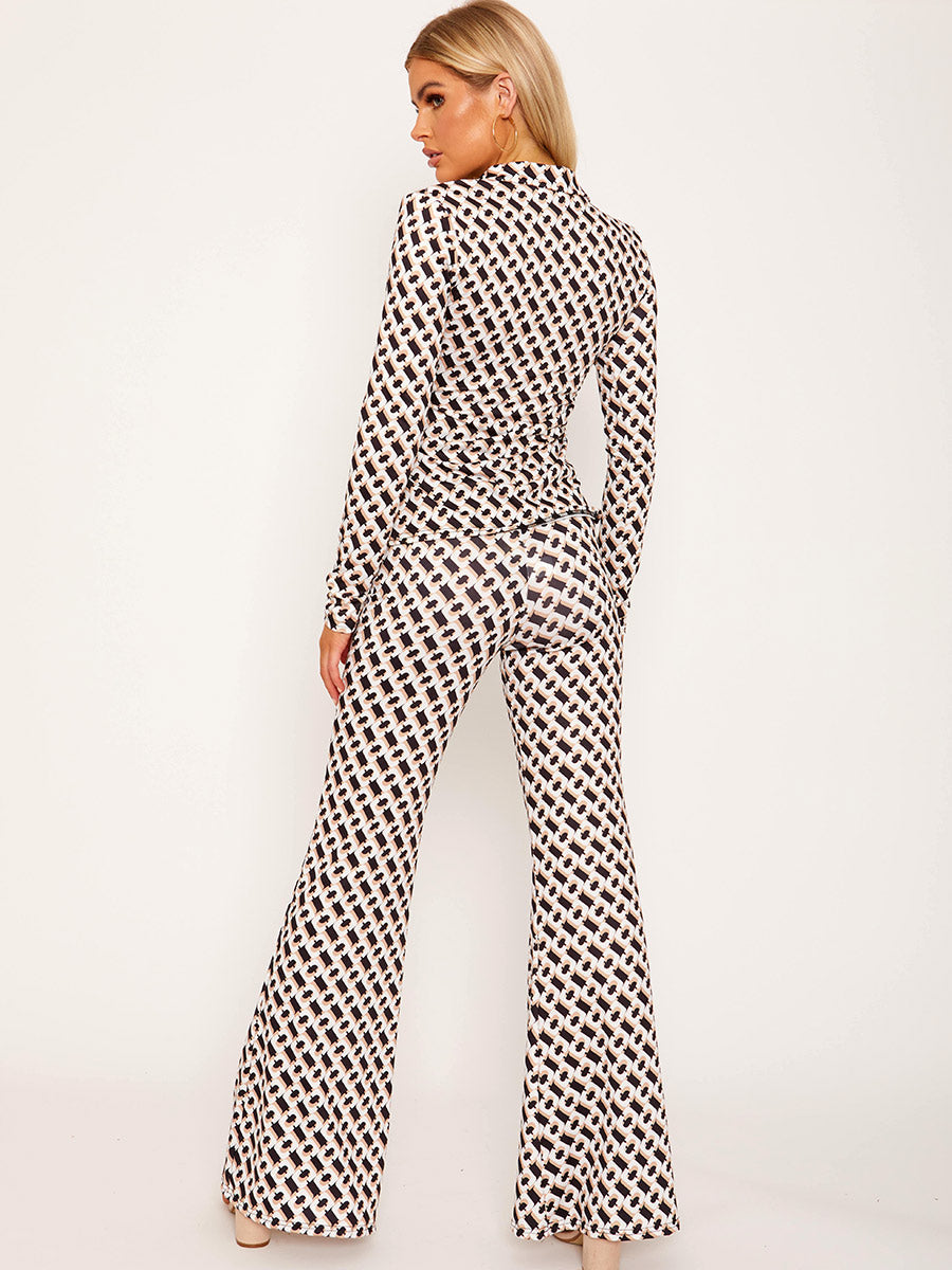 Chain Print Flared Trouser
