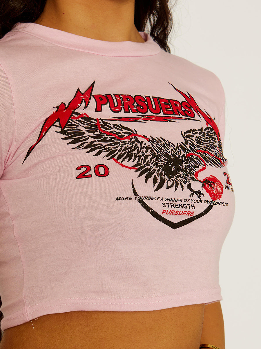 Pursuers Graphic Print Crop Top