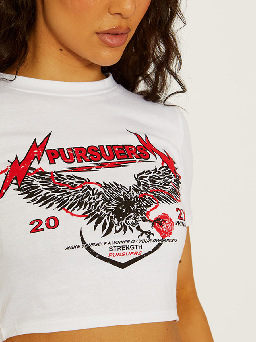 Pursuers Graphic Print Crop Top