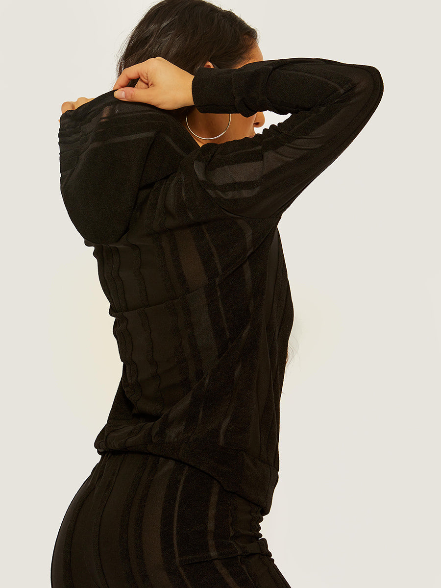 Towelling Fabric Mesh Insert Co-ord