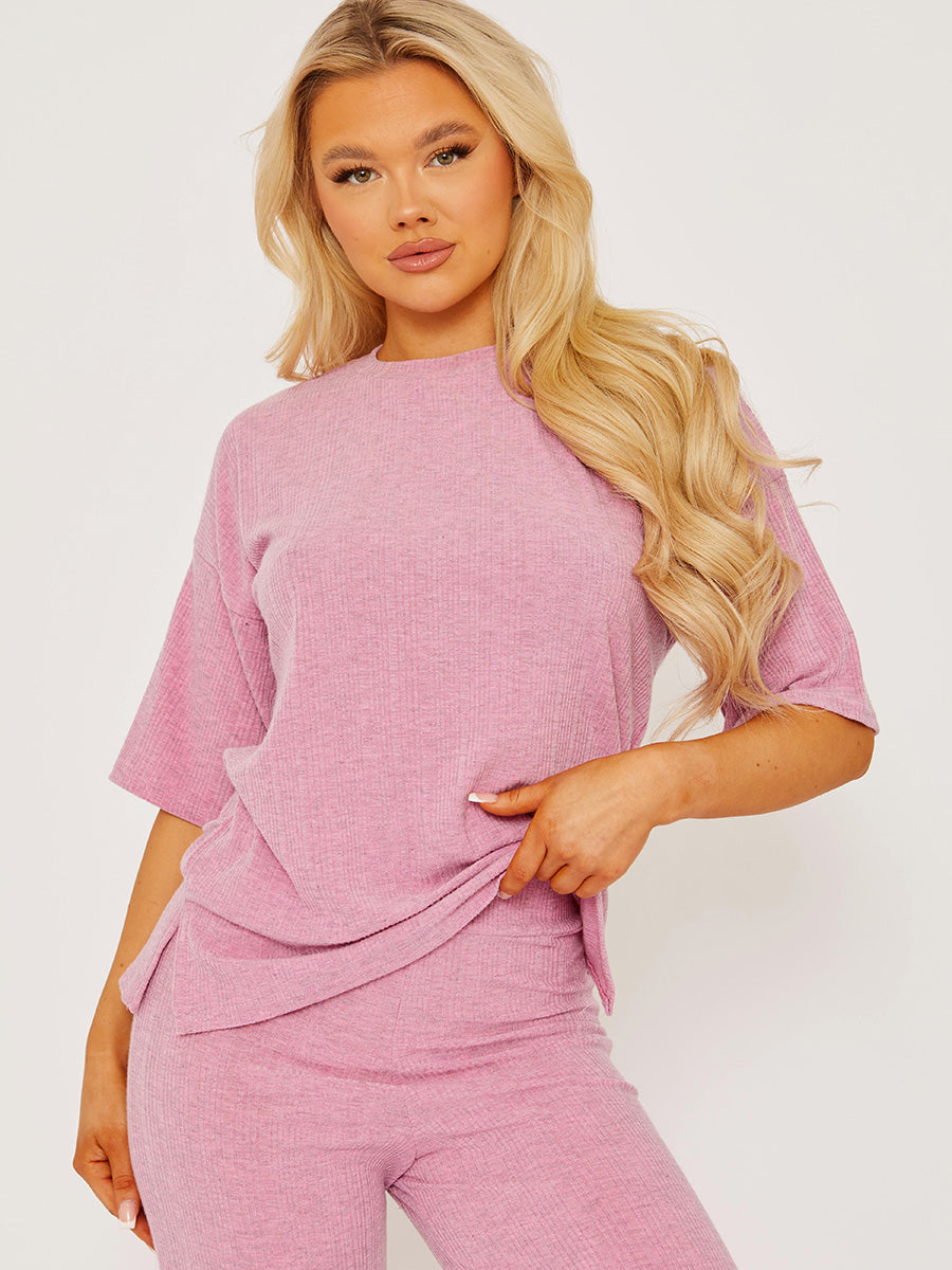 Oversized Ribbed Top & Trouser Co-ord