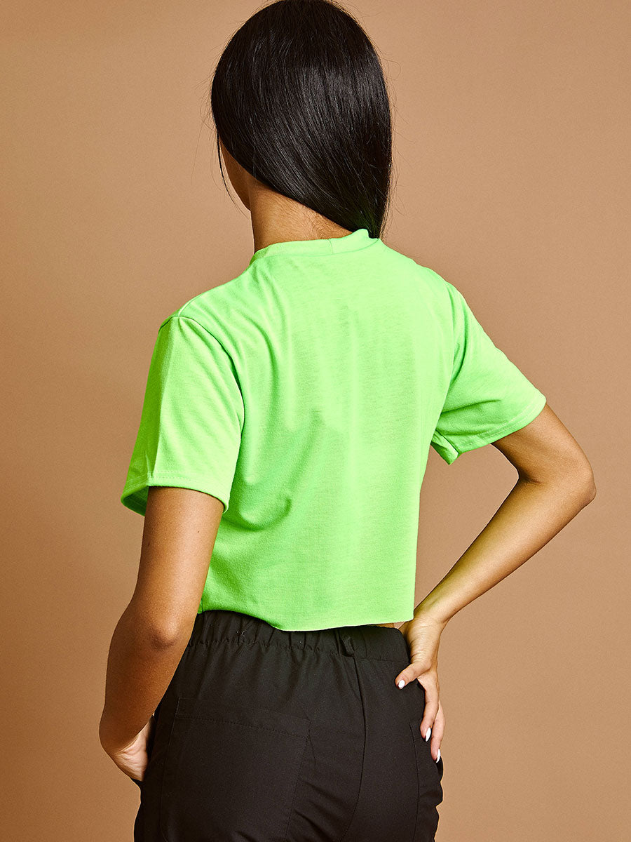Hot Damn Graphic Laser Cut Crop Top