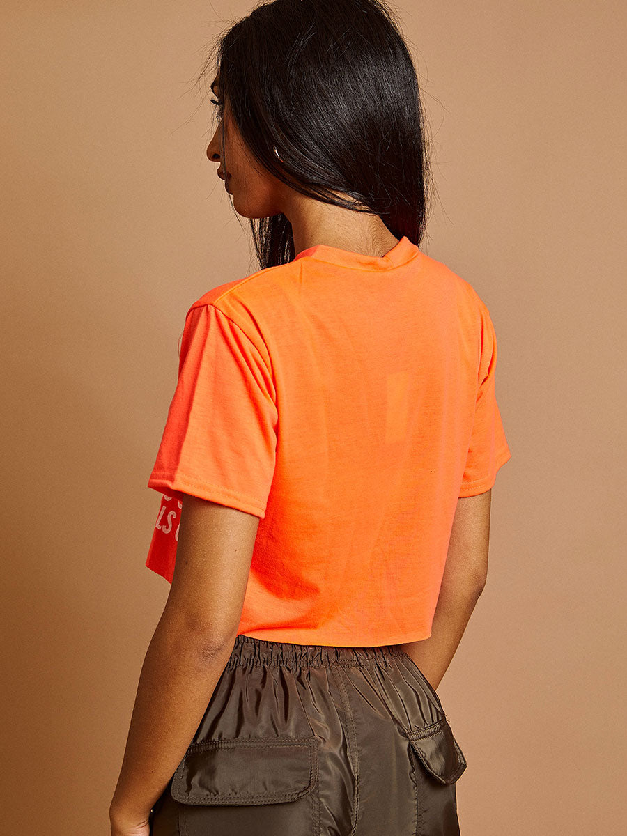 Hot Damn Graphic Laser Cut Crop Top