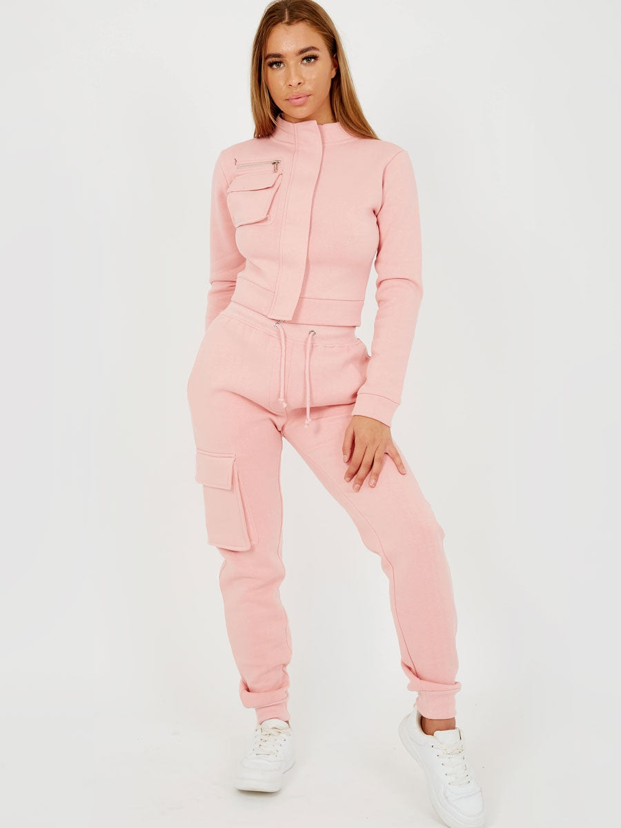 Utility Pocket Zipped Fleece Tracksuit