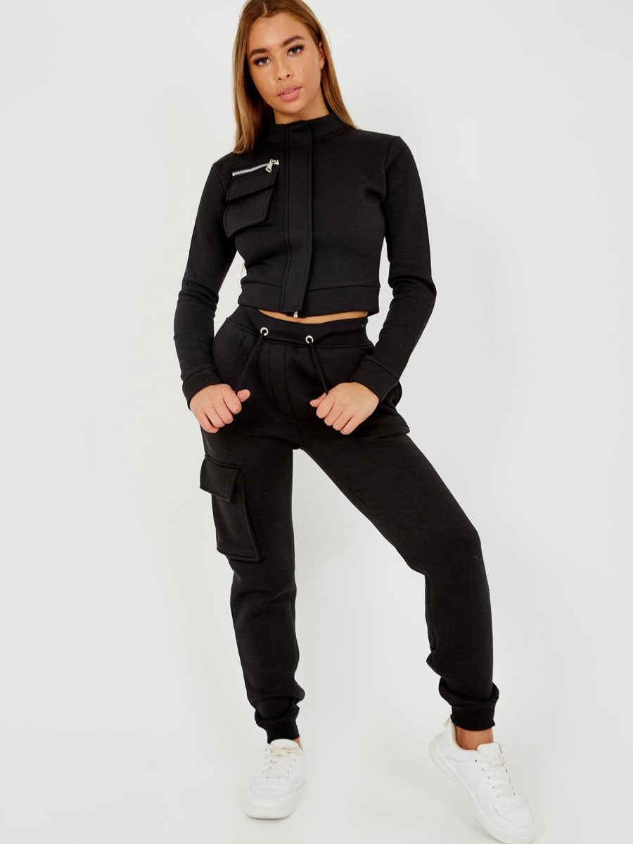 Utility Pocket Zipped Fleece Tracksuit