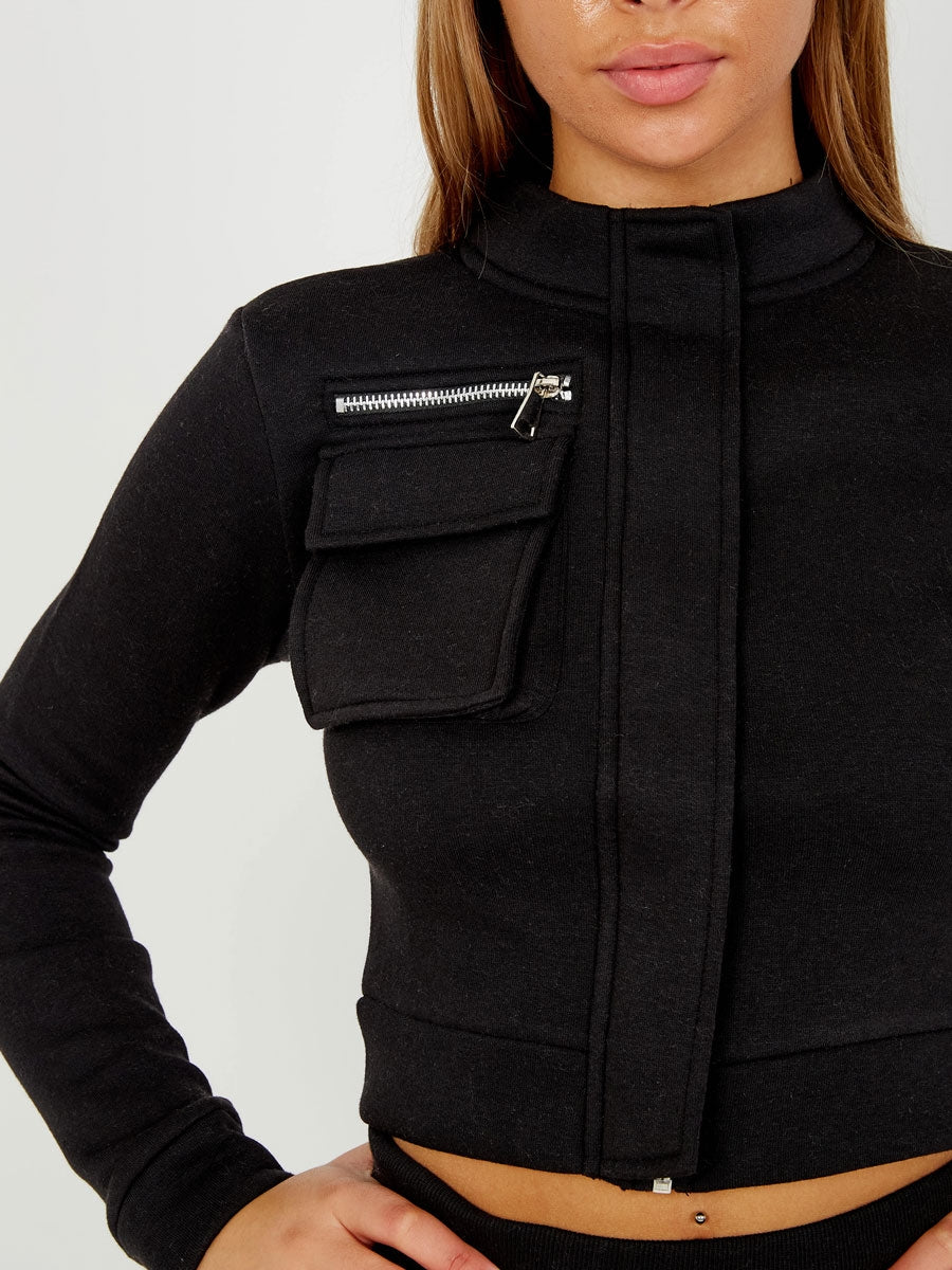 Utility Pocket Zipped Fleece Tracksuit