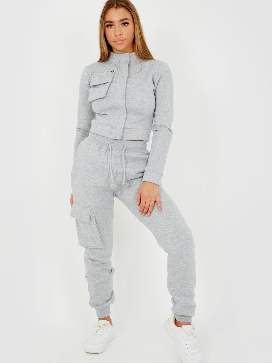 Utility Pocket Zipped Fleece Tracksuit