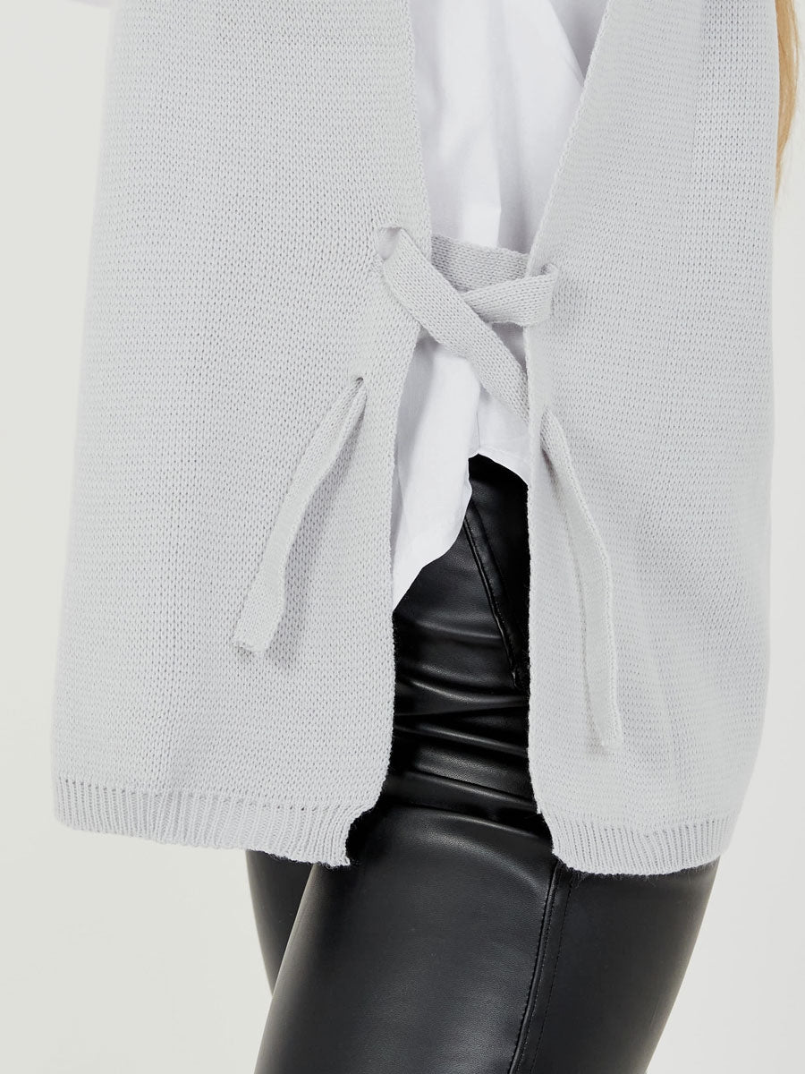 Tie Side Crew Neck Knitted Vest