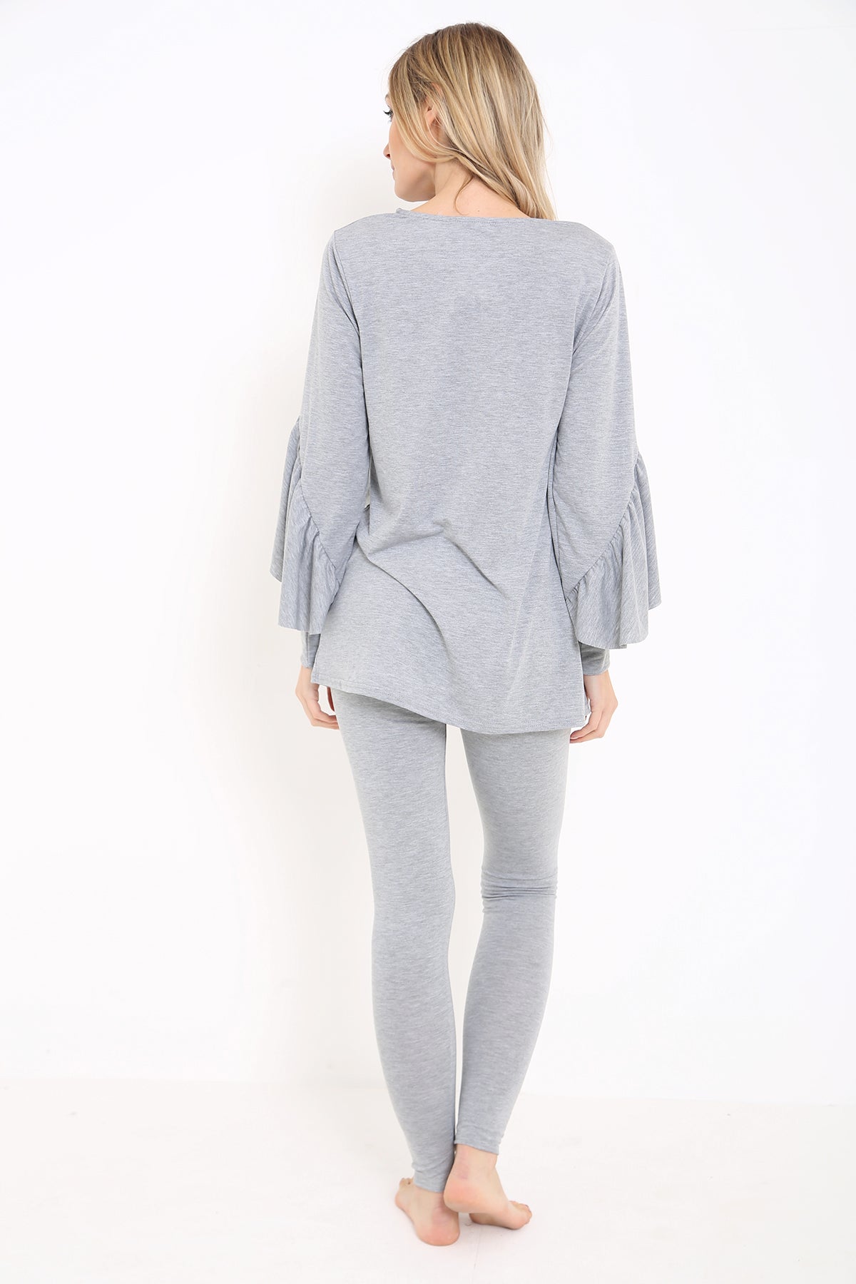 Frill Sleeve And Front LoungeWear Set