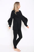 Frill Sleeve And Front LoungeWear Set