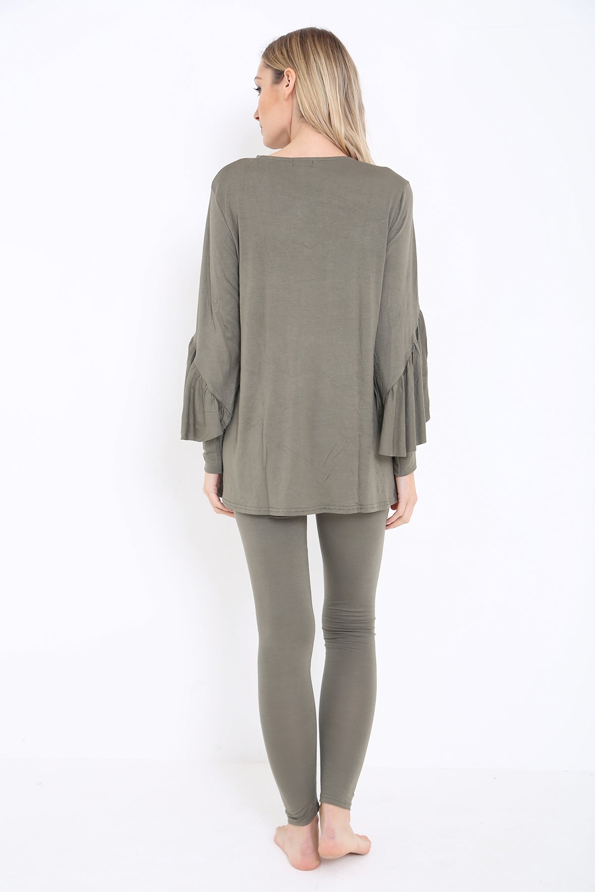 Frill Sleeve And Front LoungeWear Set