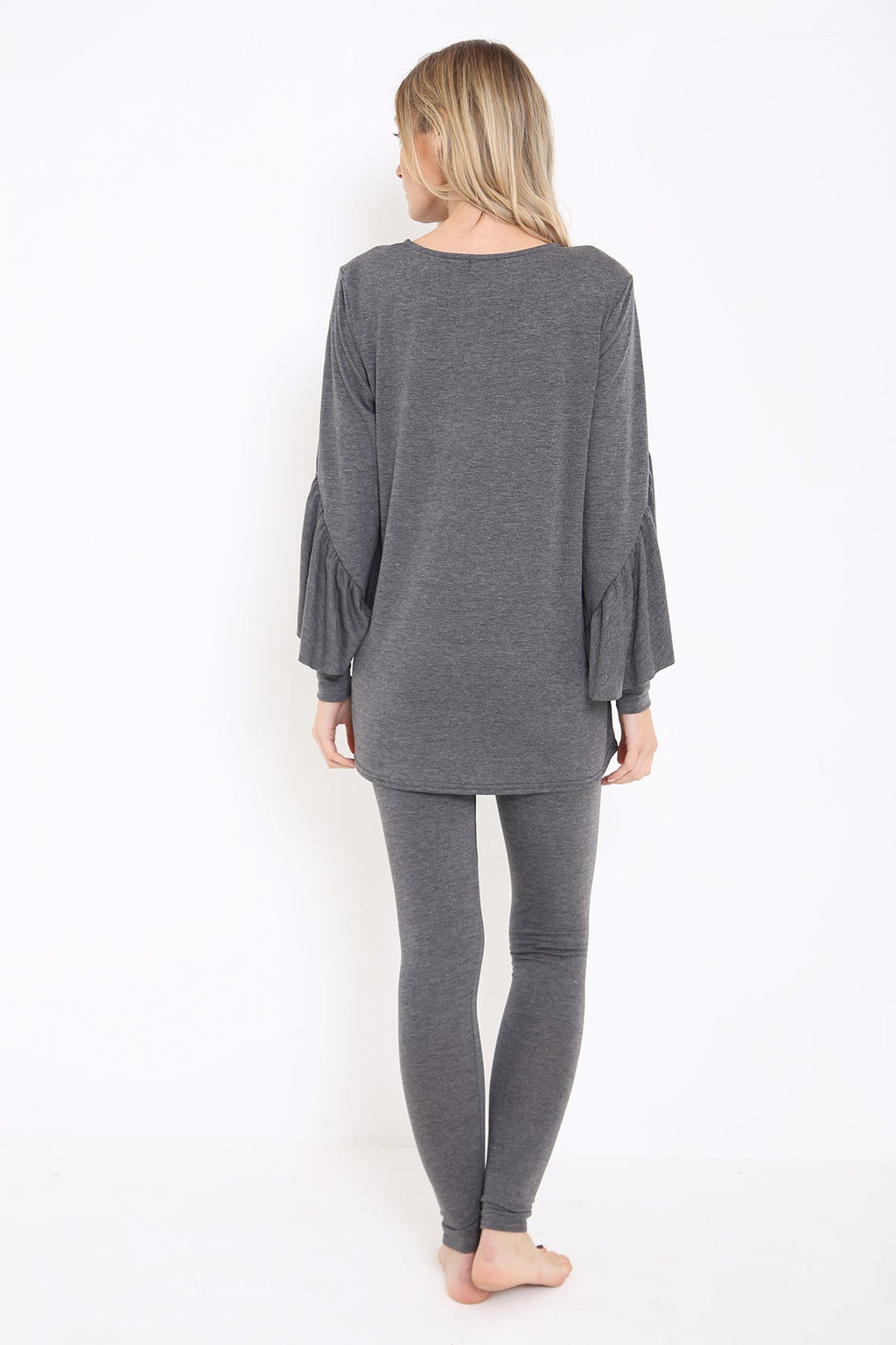 Frill Sleeve And Front LoungeWear Set
