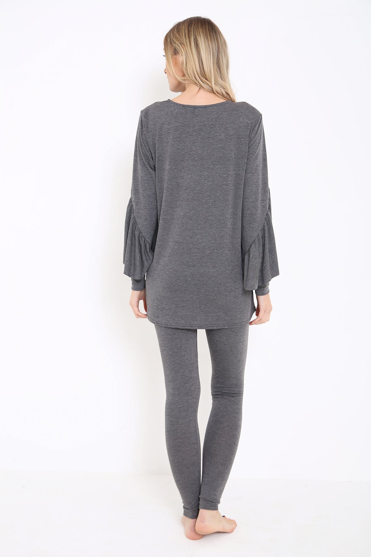 Frill Sleeve And Front LoungeWear Set
