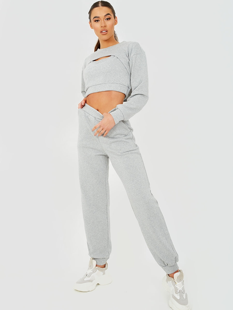 3 Piece Cut Out Crop Top Co-ord Set