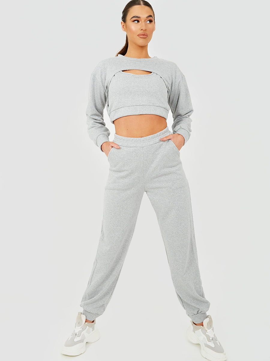 3 Piece Cut Out Crop Top Co-ord Set