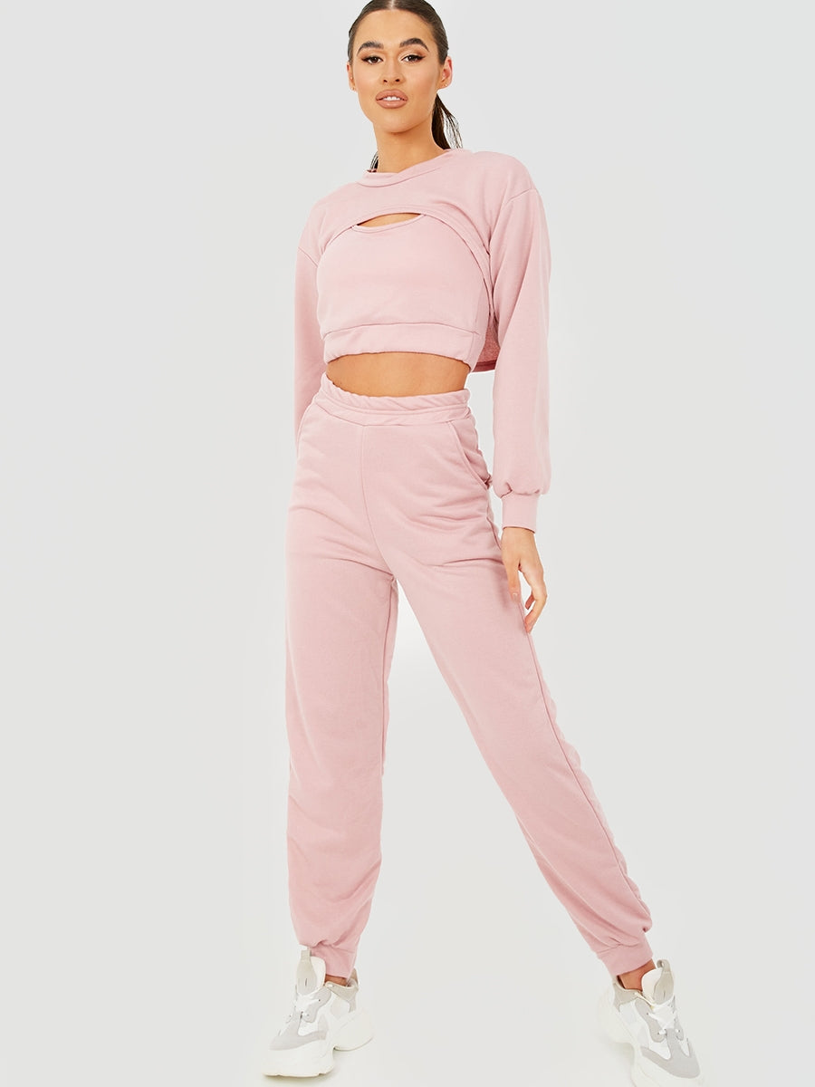 3 Piece Cut Out Crop Top Co-ord Set