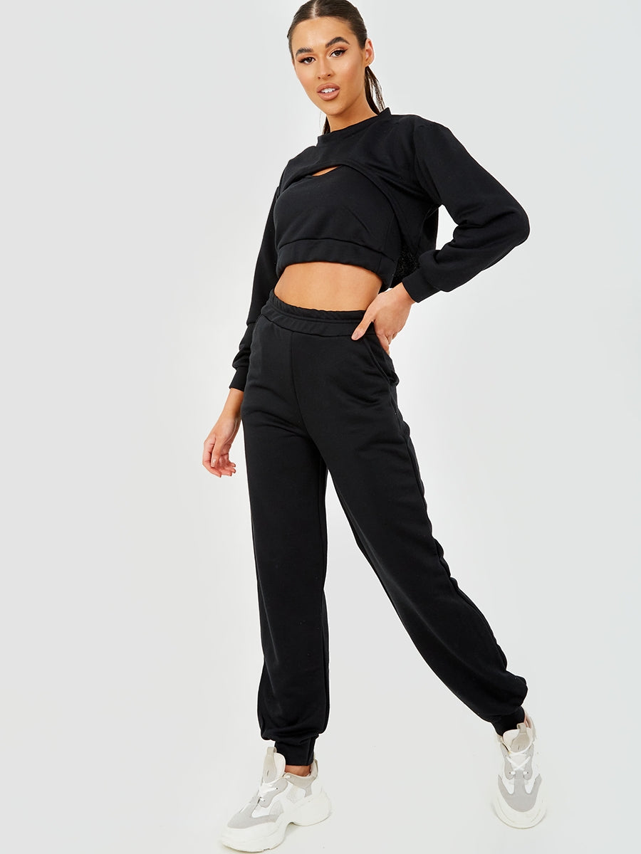 3 Piece Cut Out Crop Top Co-ord Set