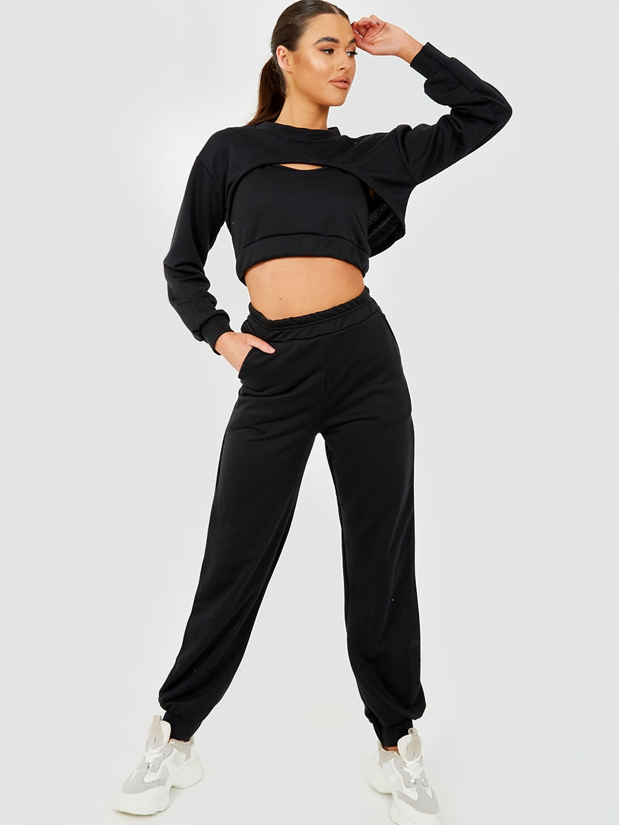 3 Piece Cut Out Crop Top Co-ord Set