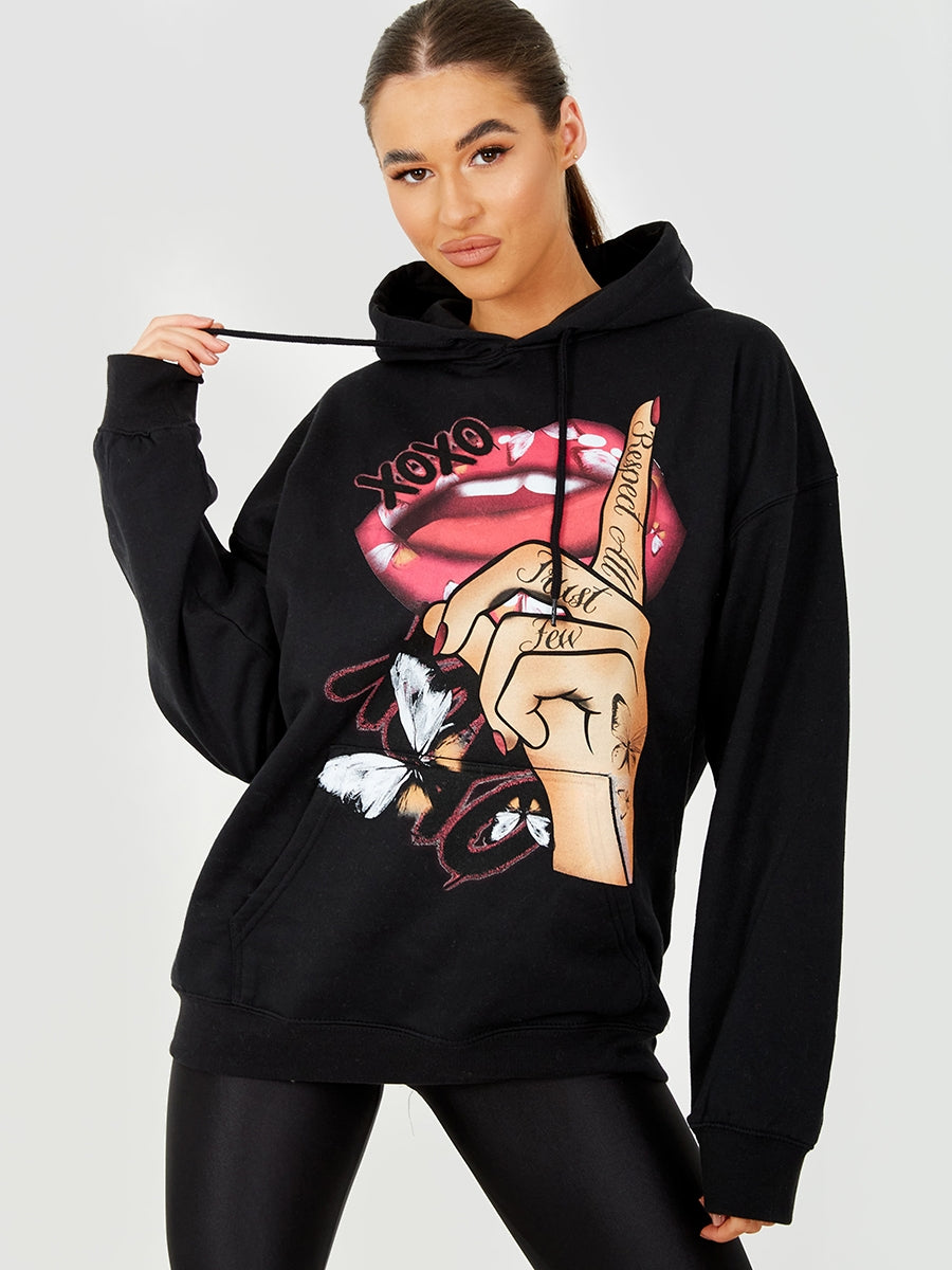 Respect All Graphic Fleeced Hoodie