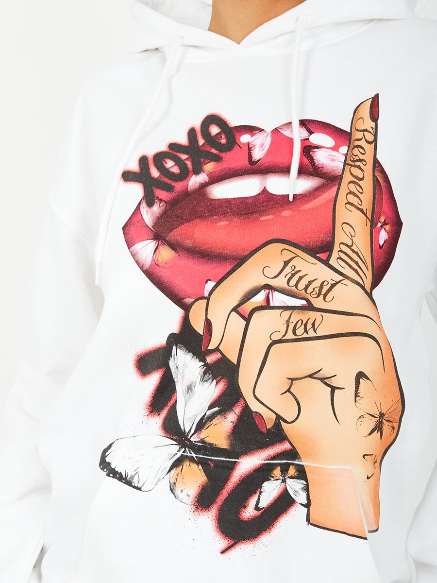 Respect All Graphic Fleeced Hoodie