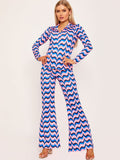 Abstract Print Flared Trouser