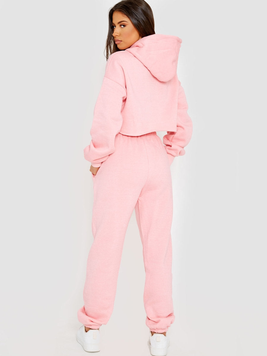 Los Angeles Cropped Hoodie & Jogger Fleece Co-ord