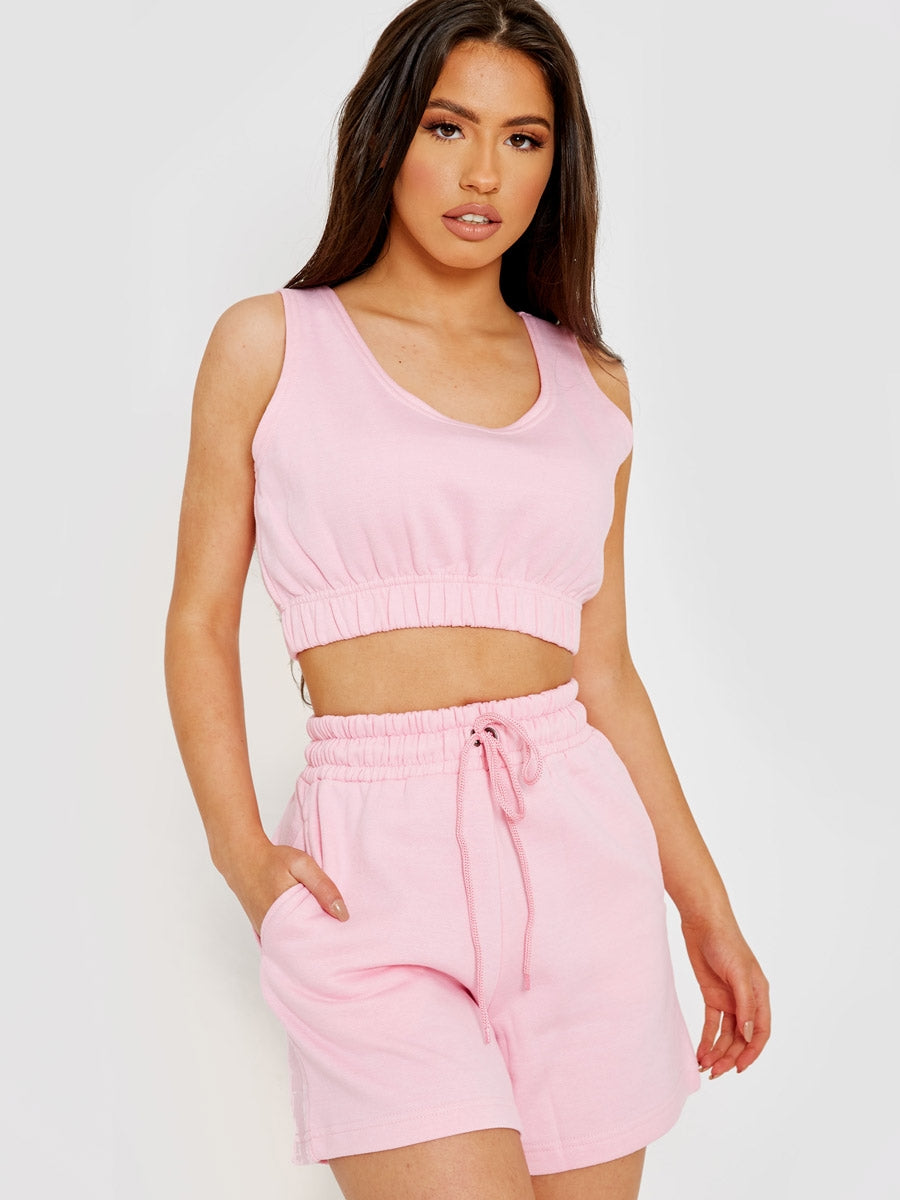 Crop Top & Shorts Fleece Co-ord