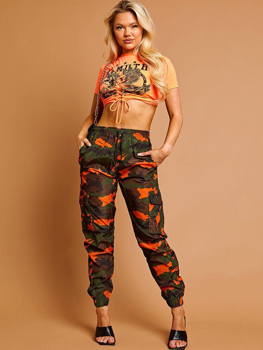 Camouflage Lightweight Shell Cargo Joggers
