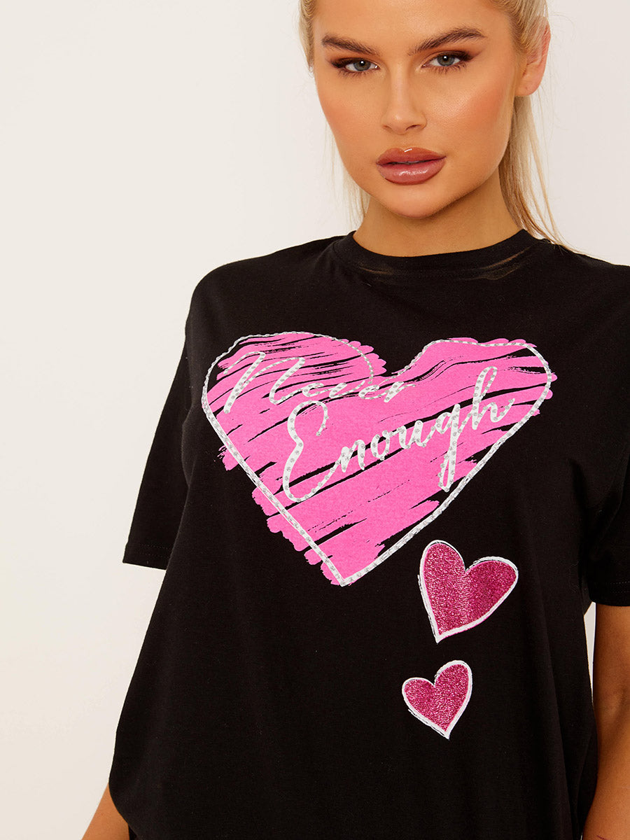 Never Enough Heart Graphic Print T-Shirt