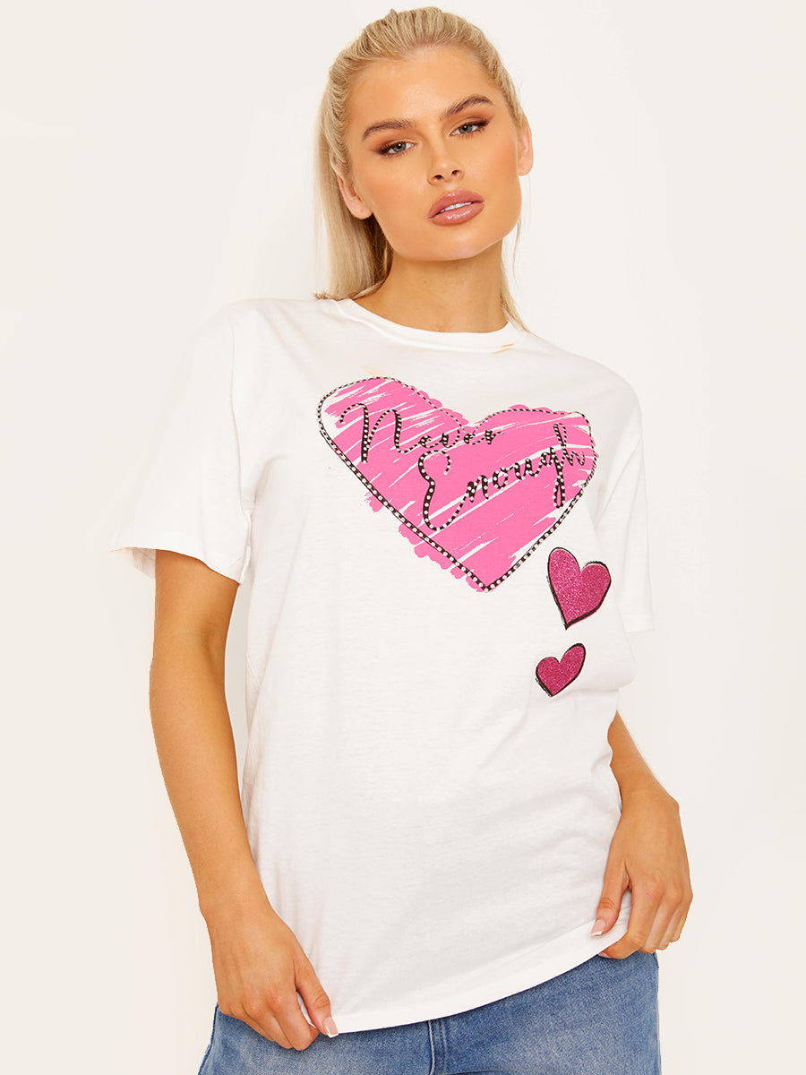 Never Enough Heart Graphic Print T-Shirt