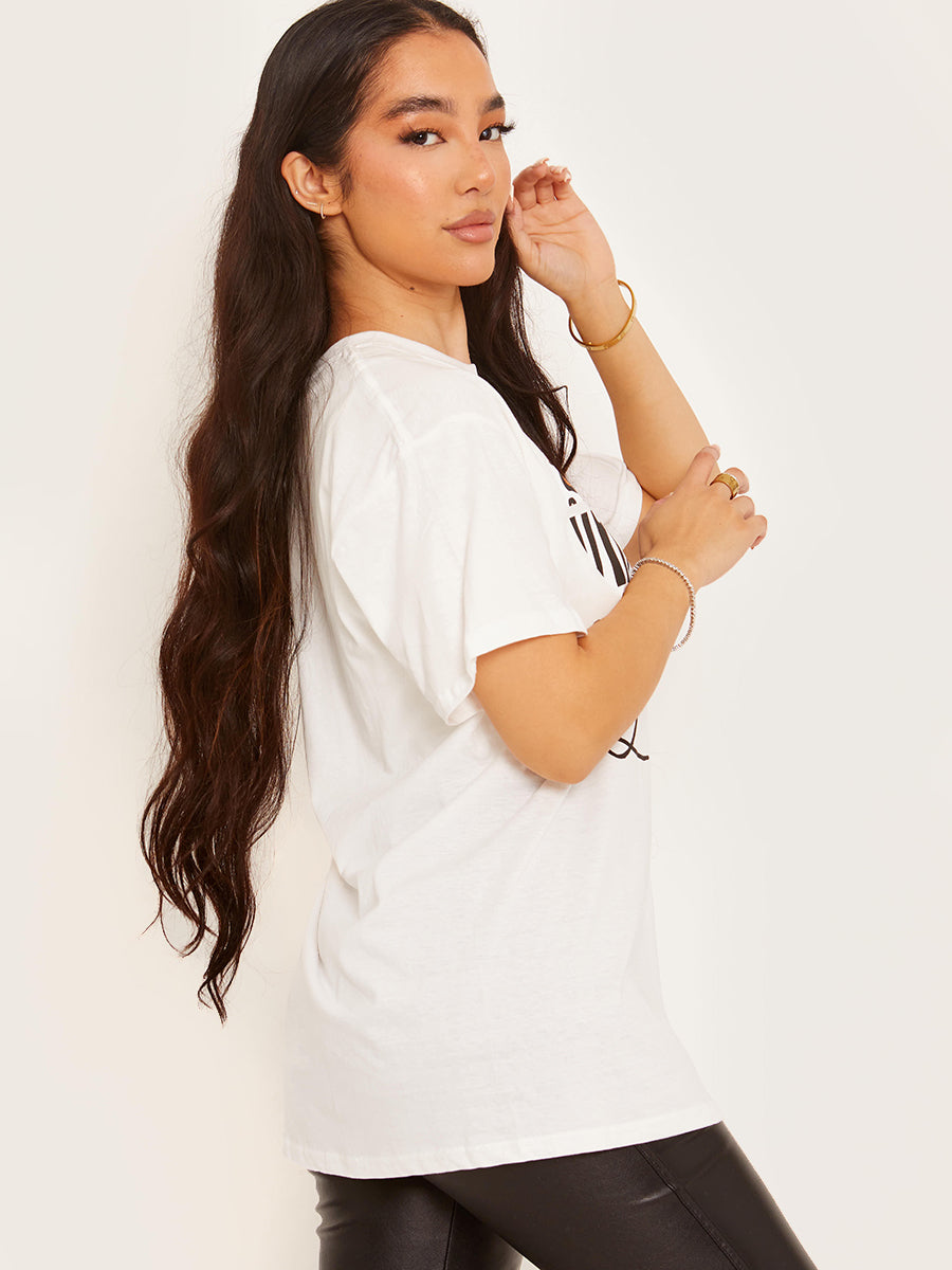 Love Yourself Multi Print Heart Graphic T-Shirt