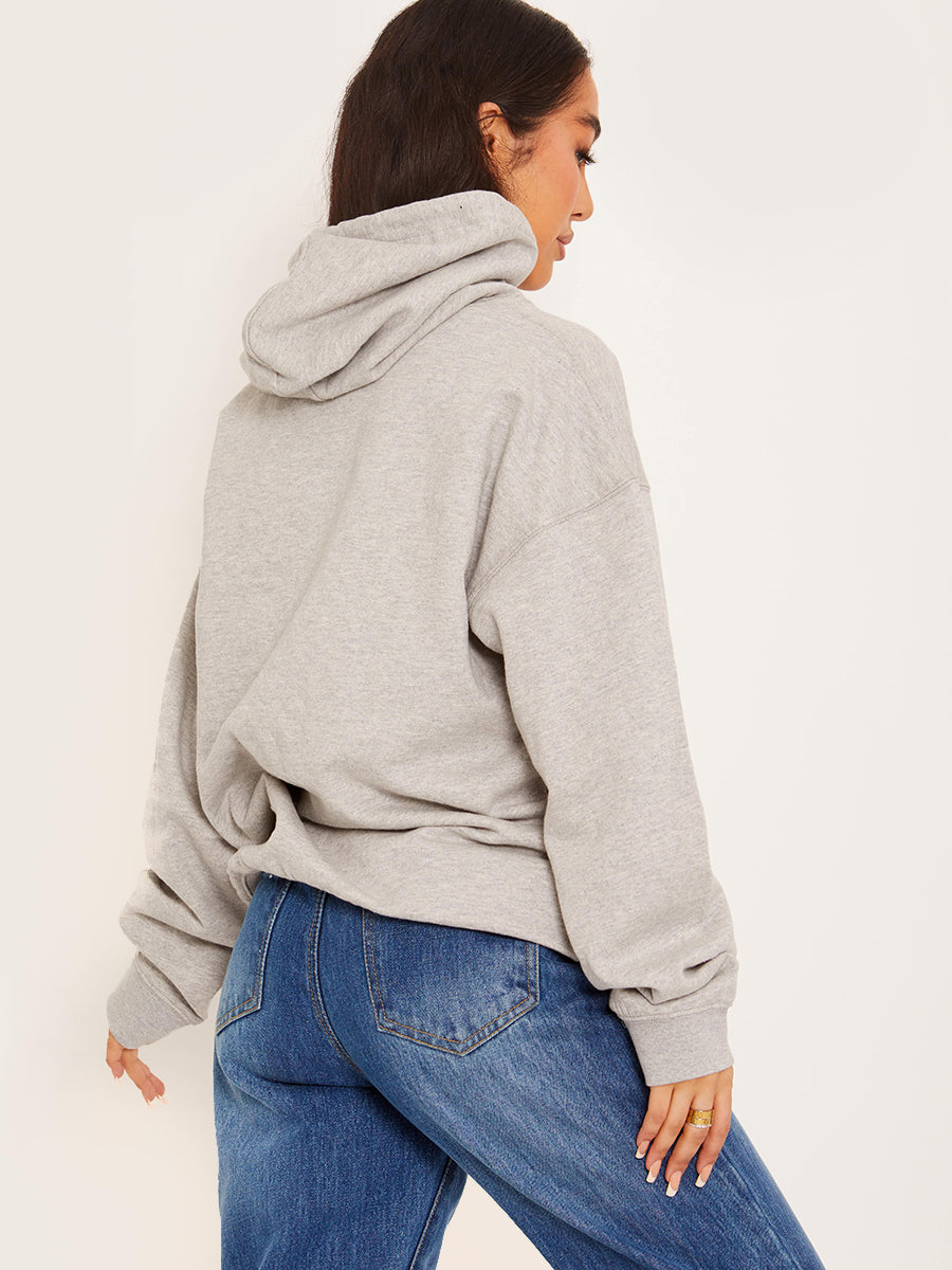 Greek Pattern Love Graphic Print Hoodie