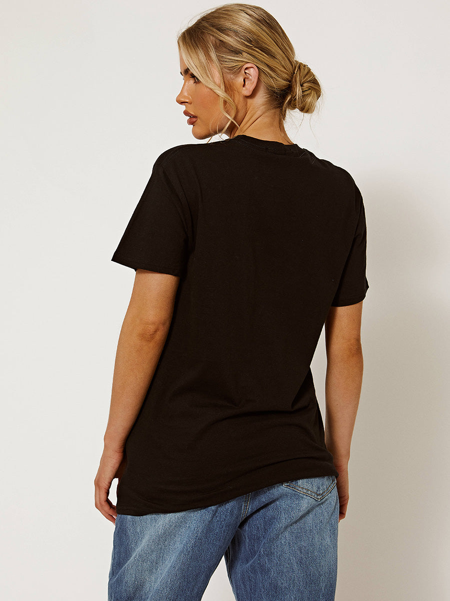 C'est La Vie Paris Glitter Detail T-Shirt