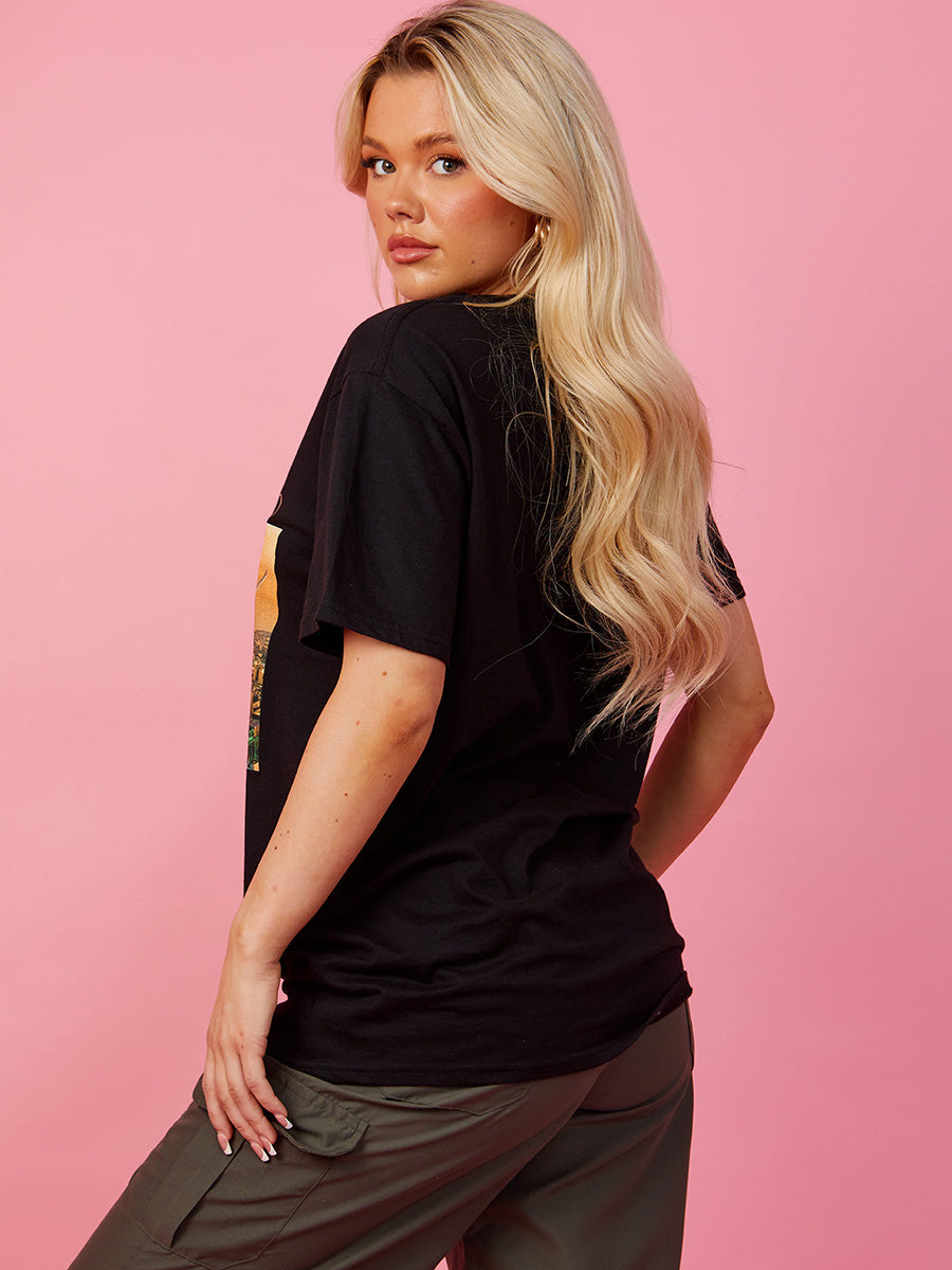 Take Me To Paris Graphic Glitter Detail T-Shirt