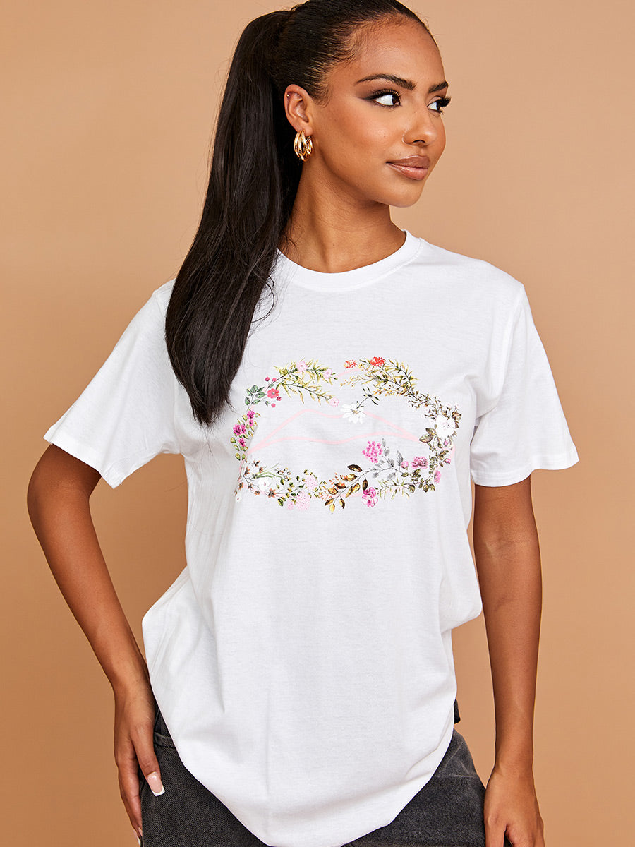 Botanic Lip Graphic Printed T-Shirt