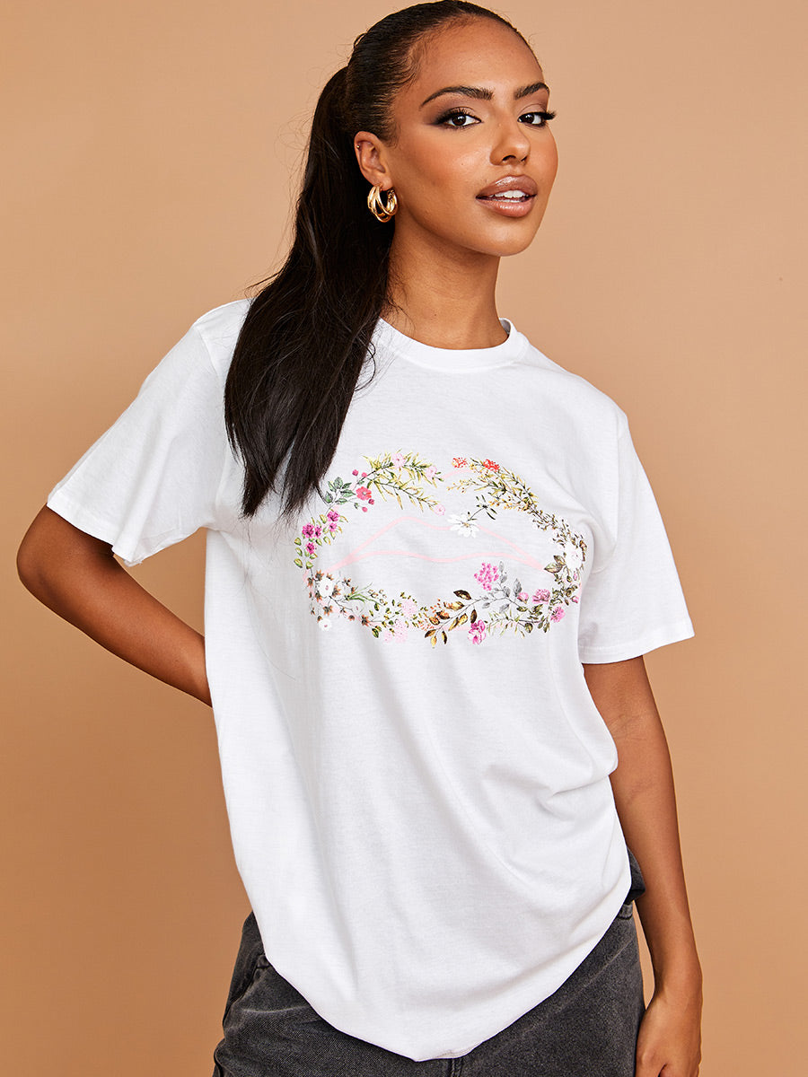Botanic Lip Graphic Printed T-Shirt