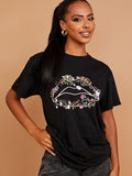 Botanic Lip Graphic Printed T-Shirt