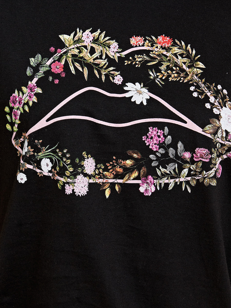 Botanic Lip Graphic Printed T-Shirt