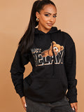 Just Relax Graphic Print Hoodie