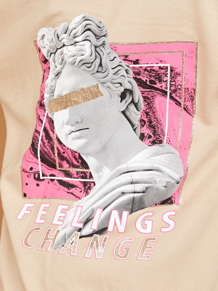 Feelings Change Graphic Print Hoodie