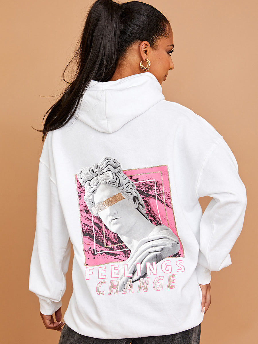 Feelings Change Graphic Print Hoodie
