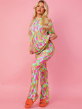 Colour Drip Oversized Top & Flare Trouser Co-ord