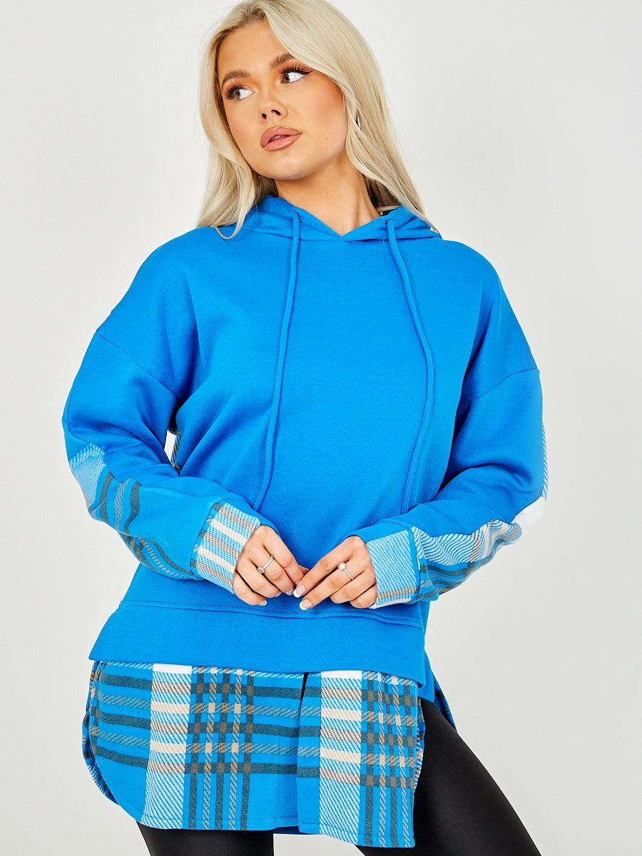 Check Detail Fleece Hoodie