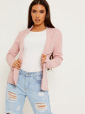 Textured Open Blazer