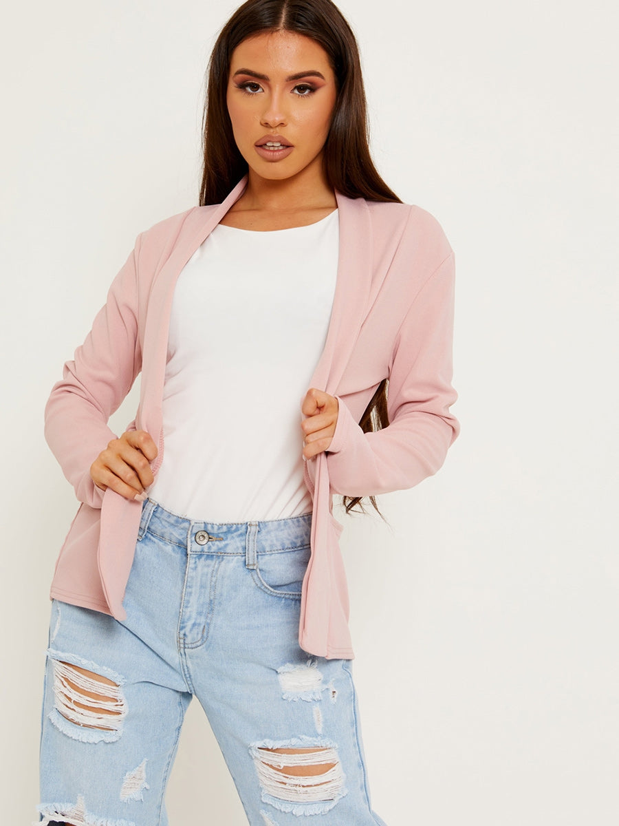 Textured Open Blazer