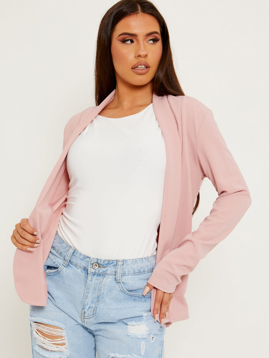 Textured Open Blazer