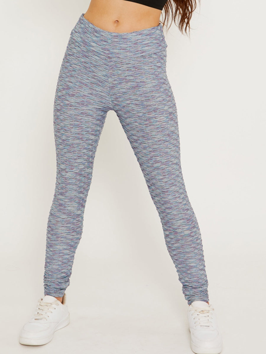 Colourful Textured Scrunch Butt Gym Leggings