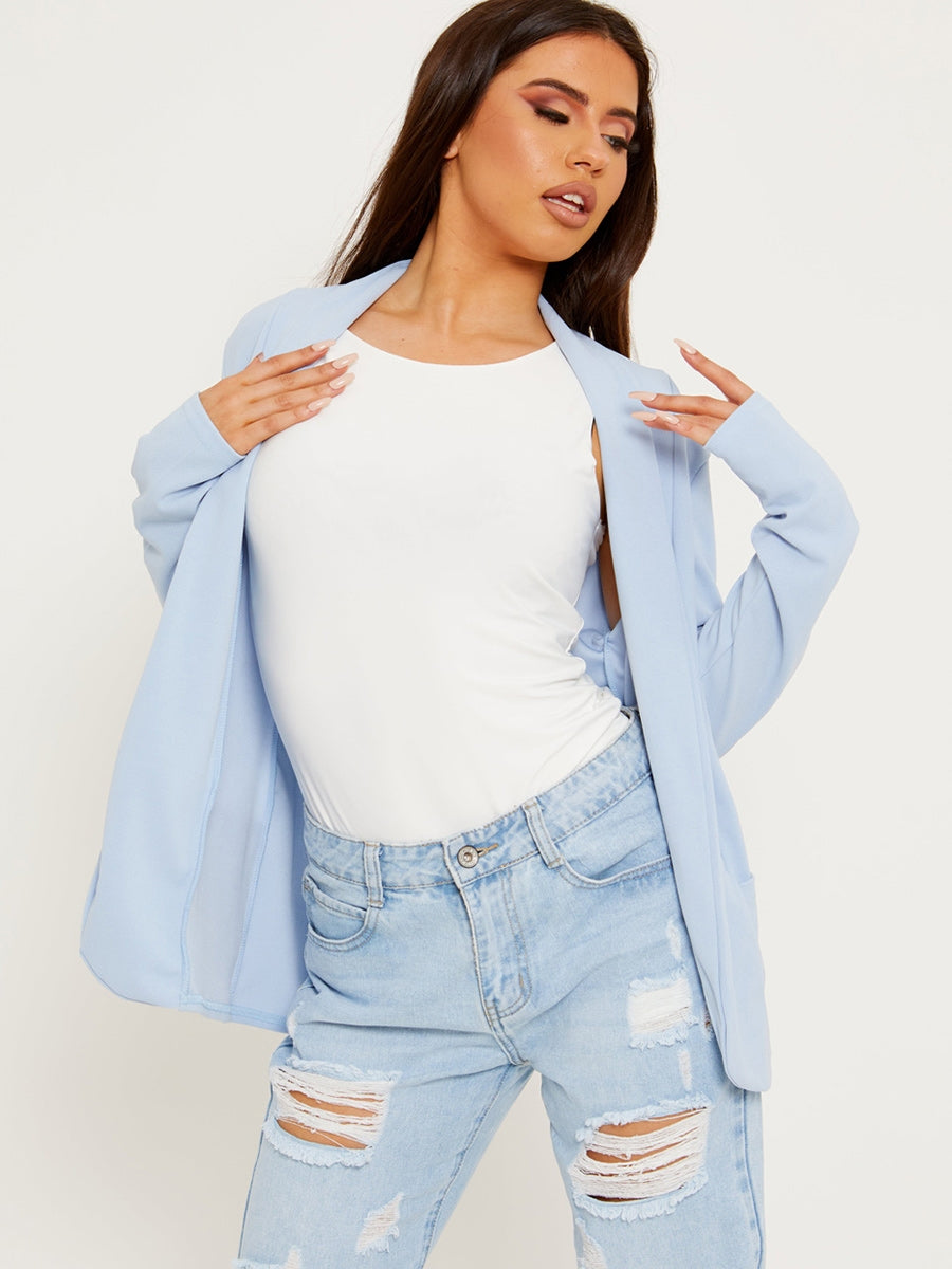 Textured Open Blazer